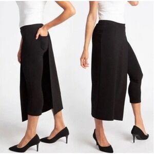 BETABRAND SKIRT WOMEN'S M PETITE BLACK WRAP MIDI